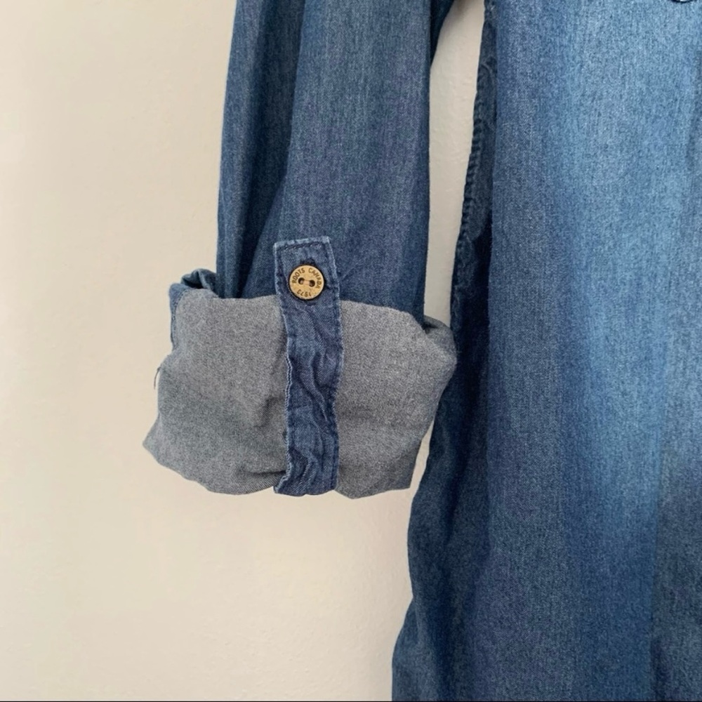 Roots SouthWestern Lightweight Denim Blue Shirt 100% cotton Sz L Ranch Rodeo - Picture 6 of 15